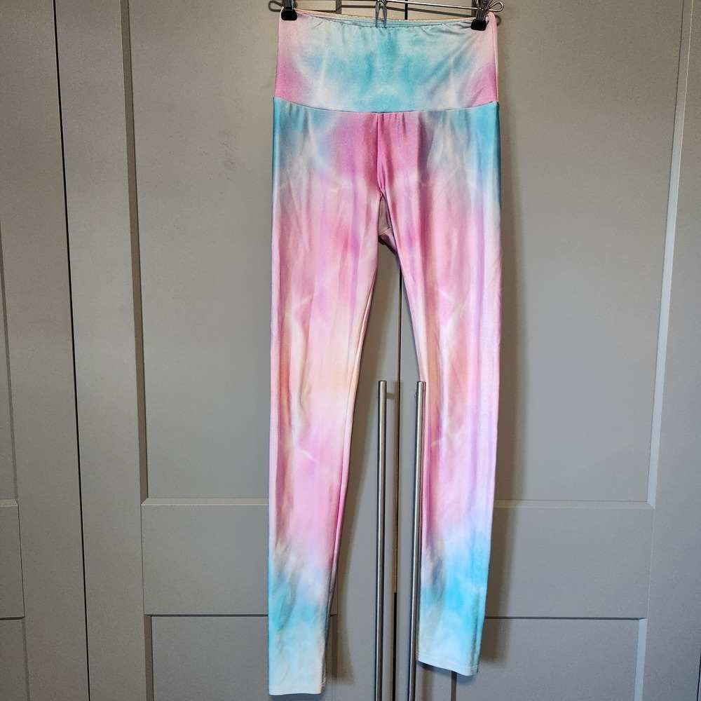 Goldsheep Women's Leggings S Small High Waisted Tie Dye Pastel Yoga Athletic